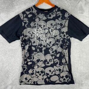 G Unit T Shirt Mens Large Black Skull Graphic Streetwear Y2K Rap‎ Tee